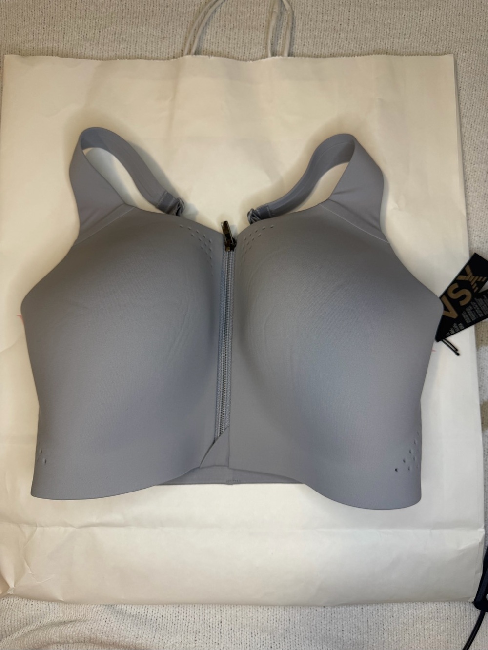 Victoria’s Secret Knockout Front-Close High Support Sports Bra Gray 34DDD NWT